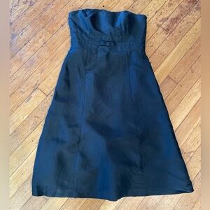 Y2K VTG Silk Ann Klein strapless mini dress bow babydoll whimsigoth